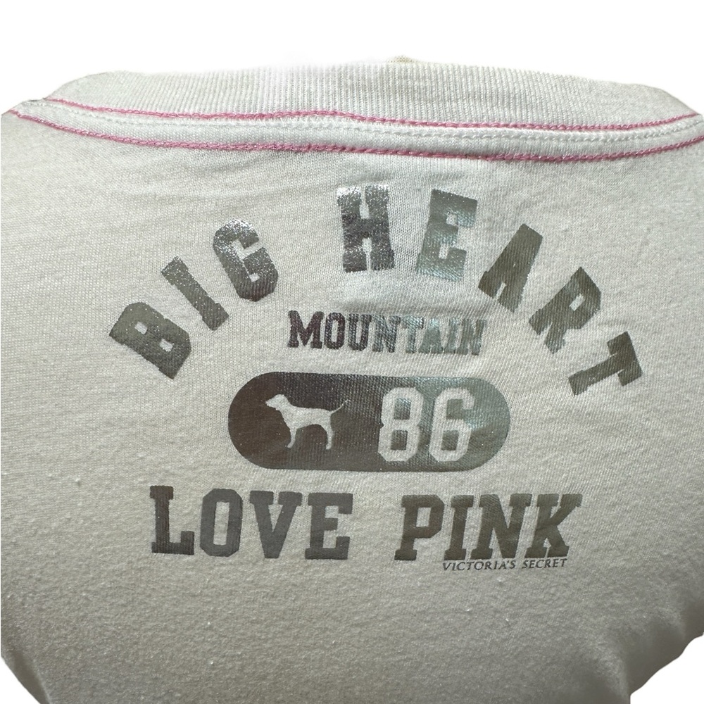 Victoria's Secret White Tee with Silver Heart Design - Picture 3 of 6